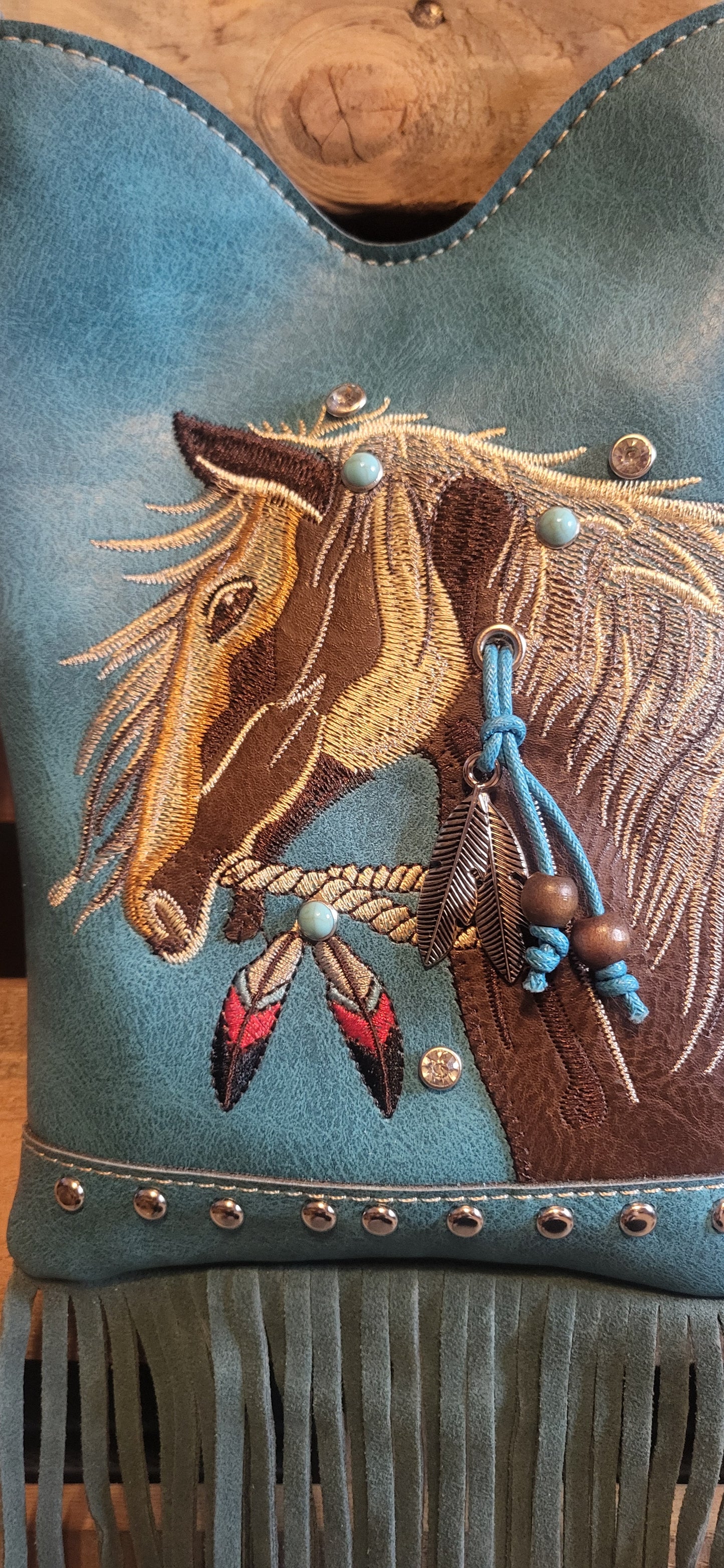 Embroidered Horse Crossbody Western Messenger Pouch