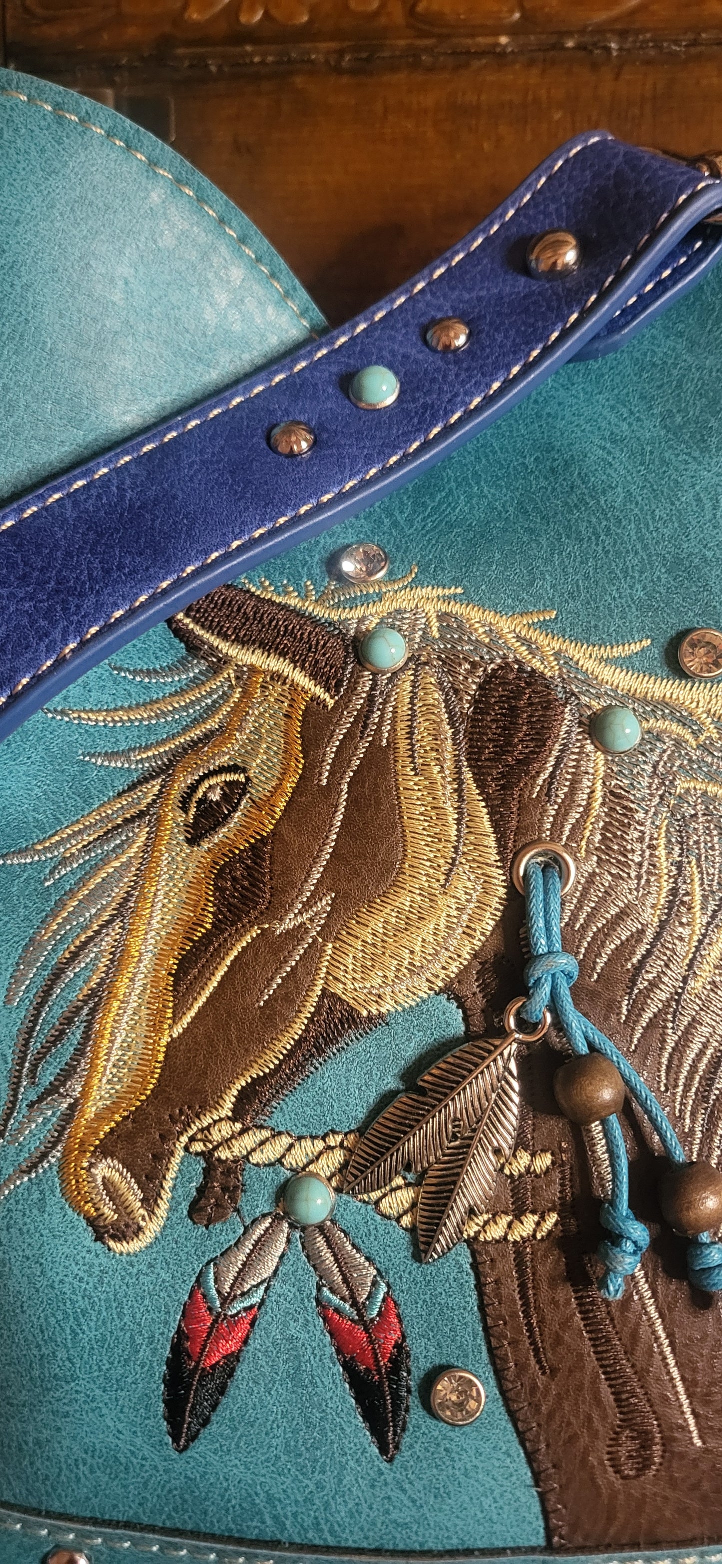 Embroidered Horse Crossbody Western Messenger Pouch