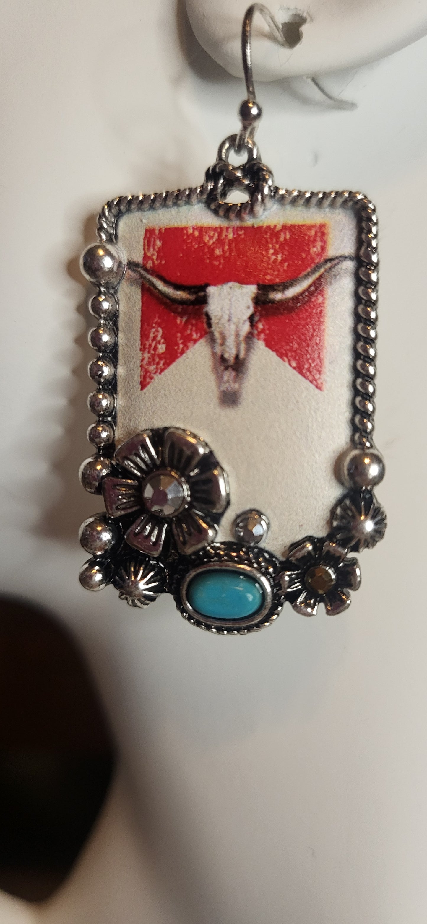 Longhorn Beer Western Necklace and Earrings