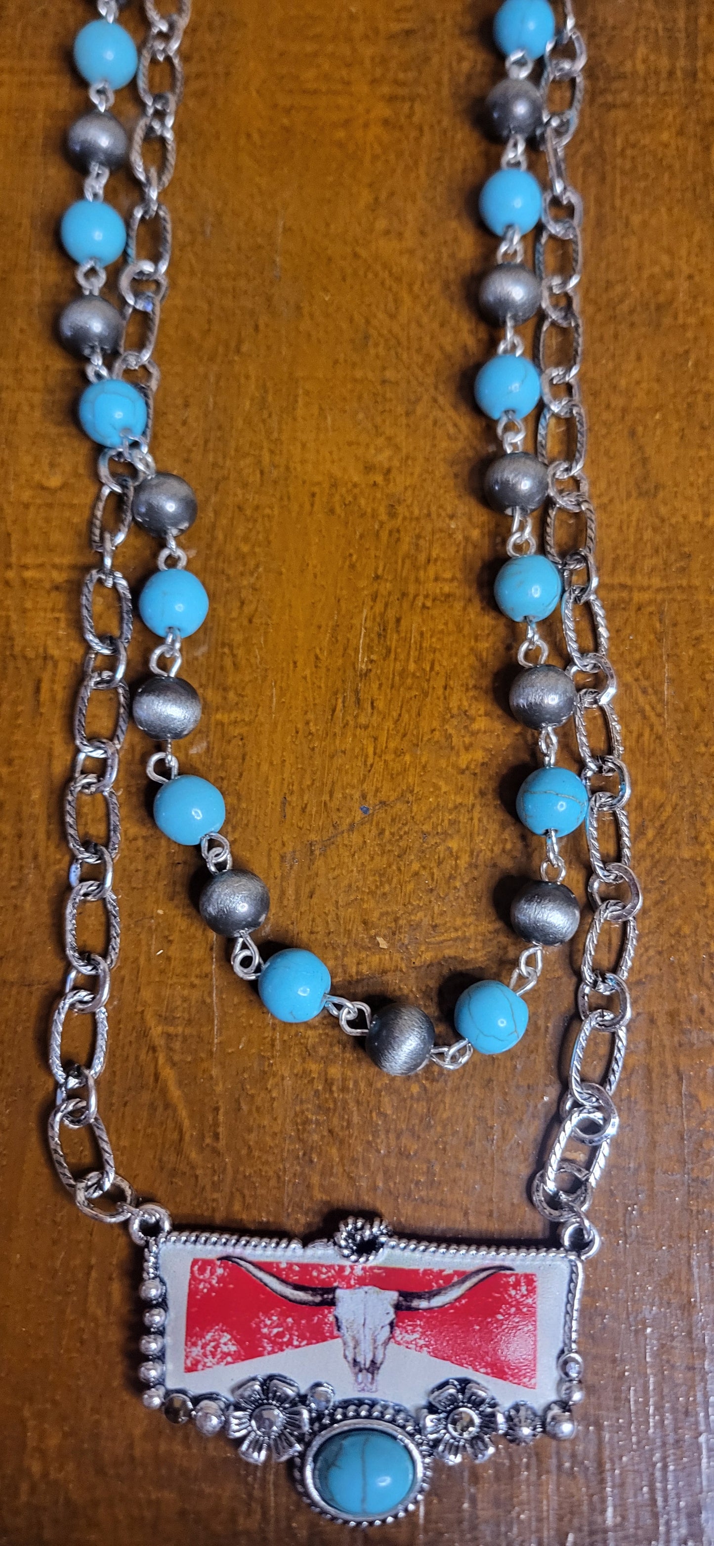 Longhorn Beer Western Necklace and Earrings