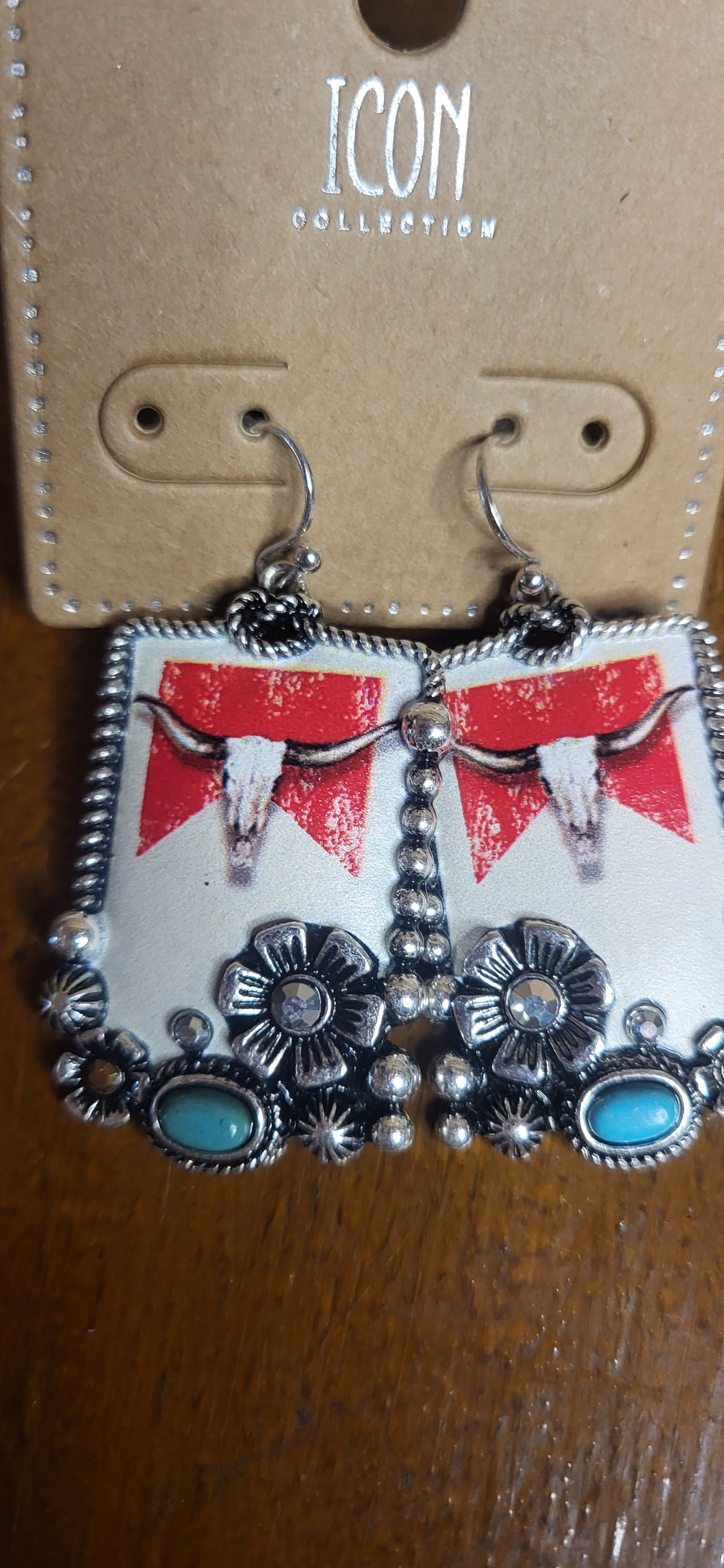Longhorn Beer Western Necklace and Earrings
