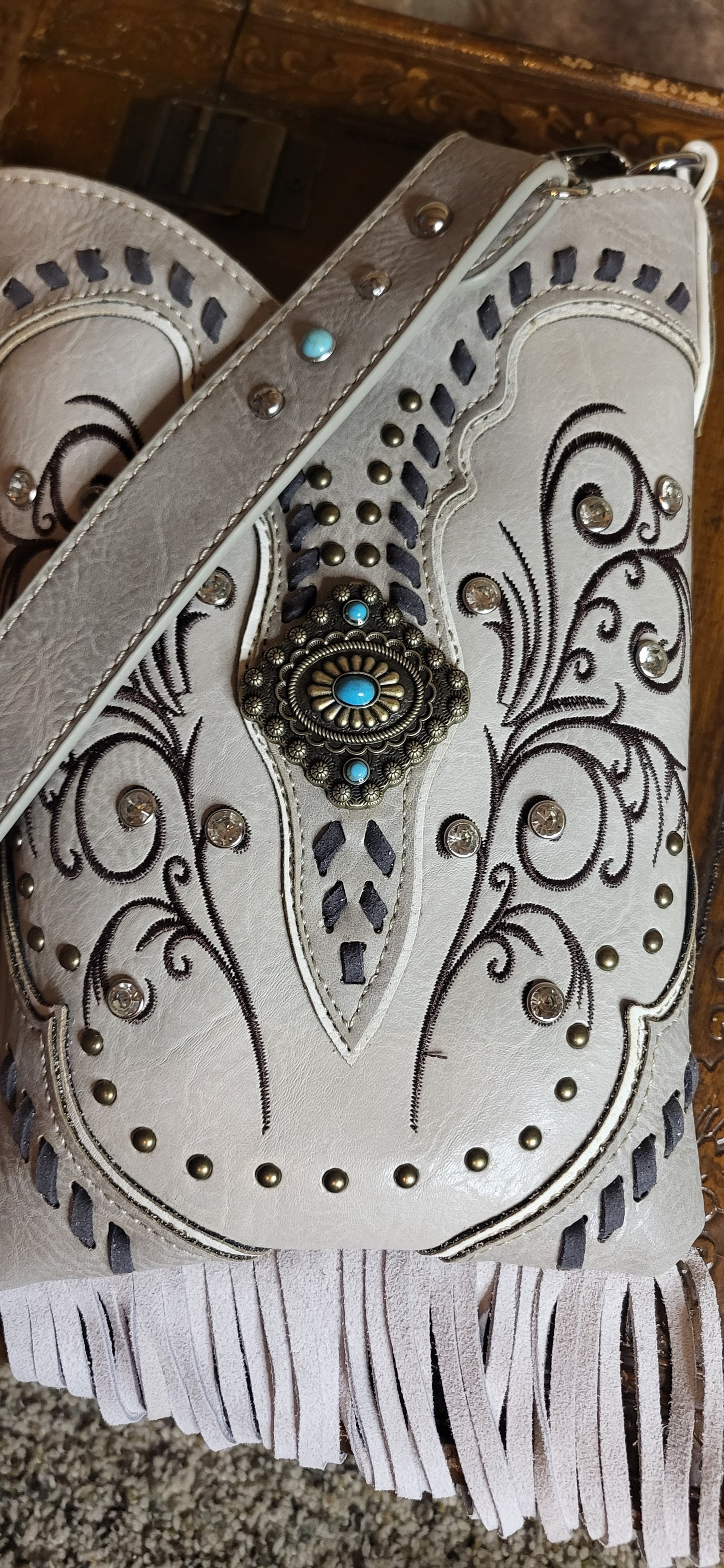 Fringe Western Crossbody Messenger Pouch