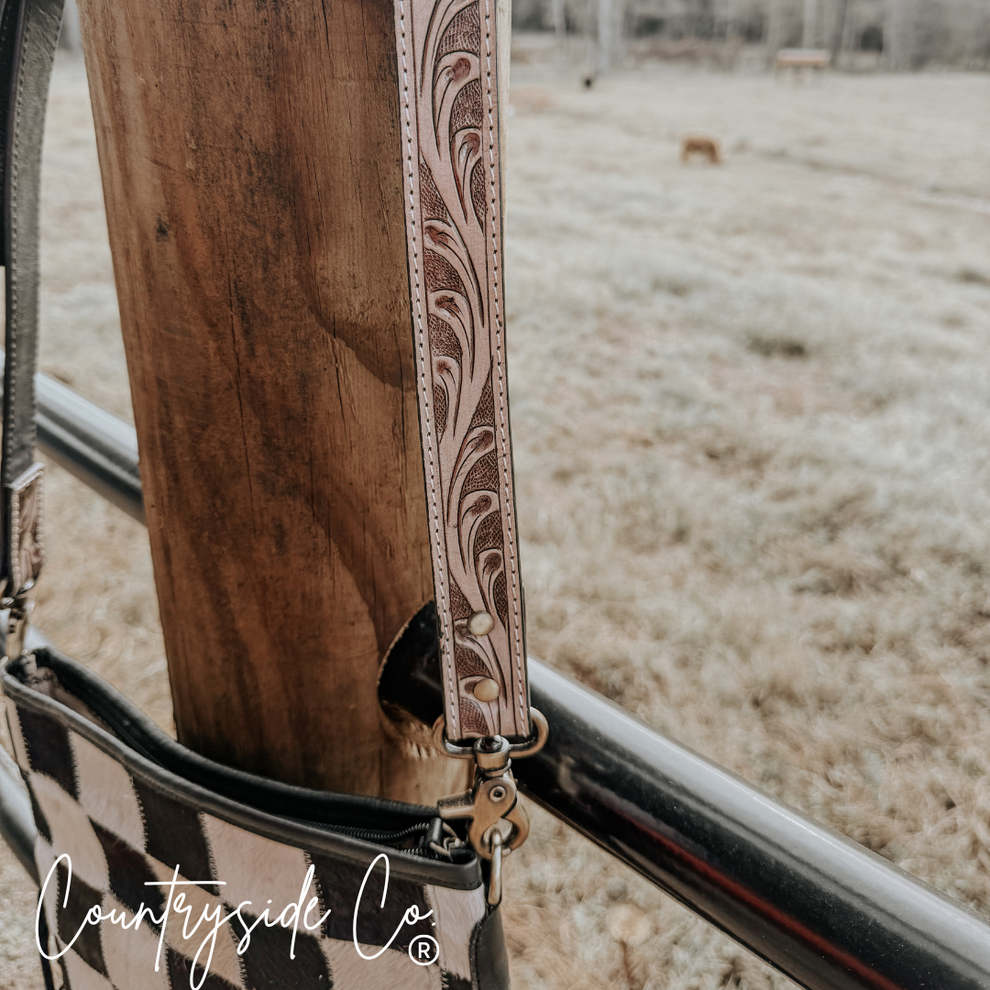 Rodeo Square Cowhide conceal Carry Purse