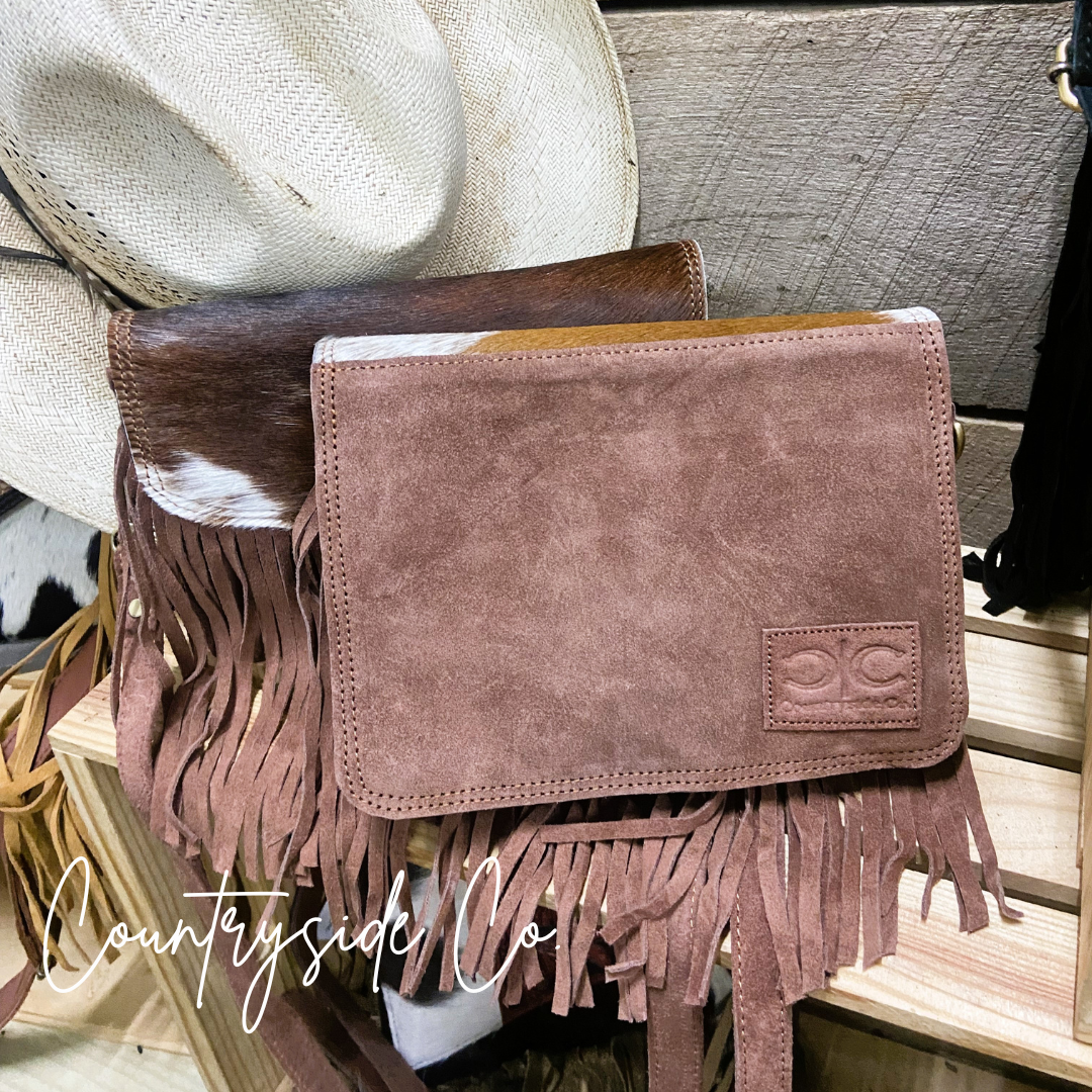 Sadie Cowhide Fringe Purse