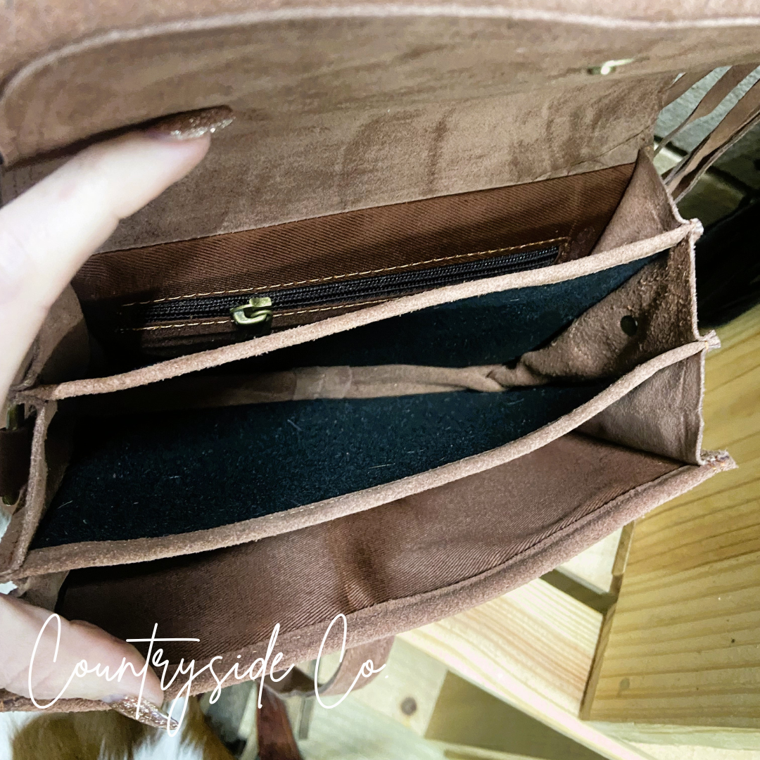 Sadie Cowhide Fringe Purse