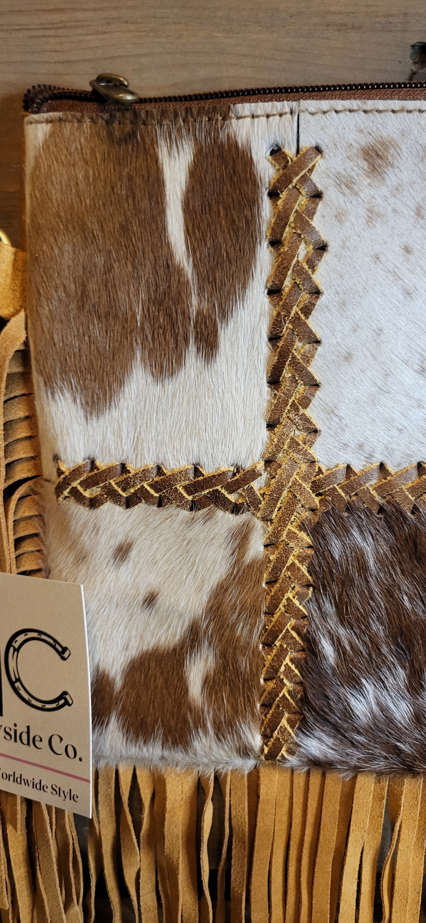 Chesney Patchwork Cowhide Fringe Western Purse